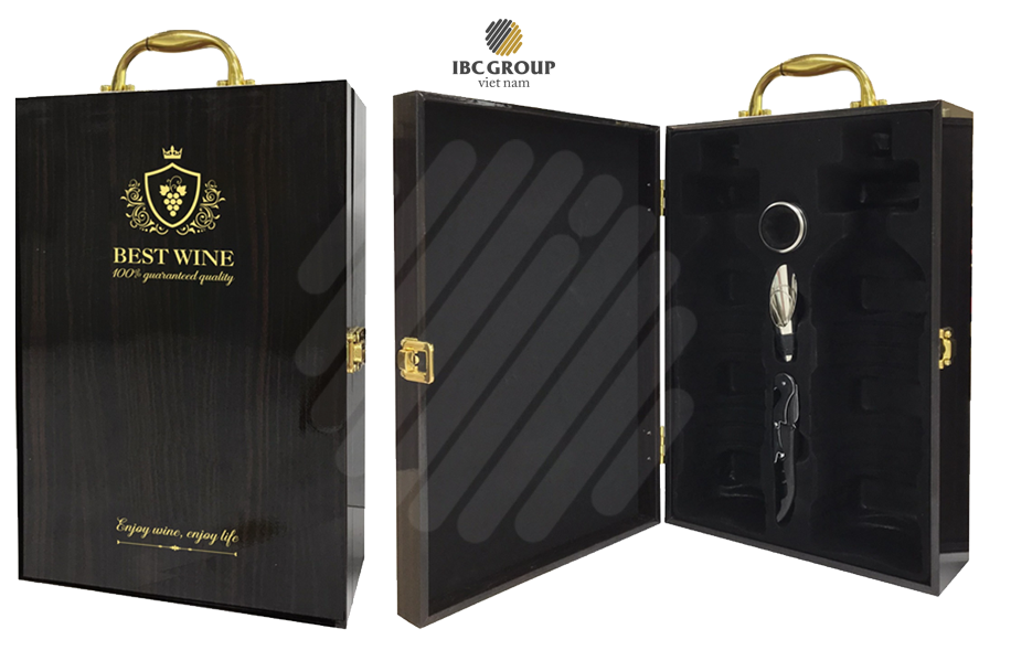 Hộp rượu sơn mài đôi sang trọng